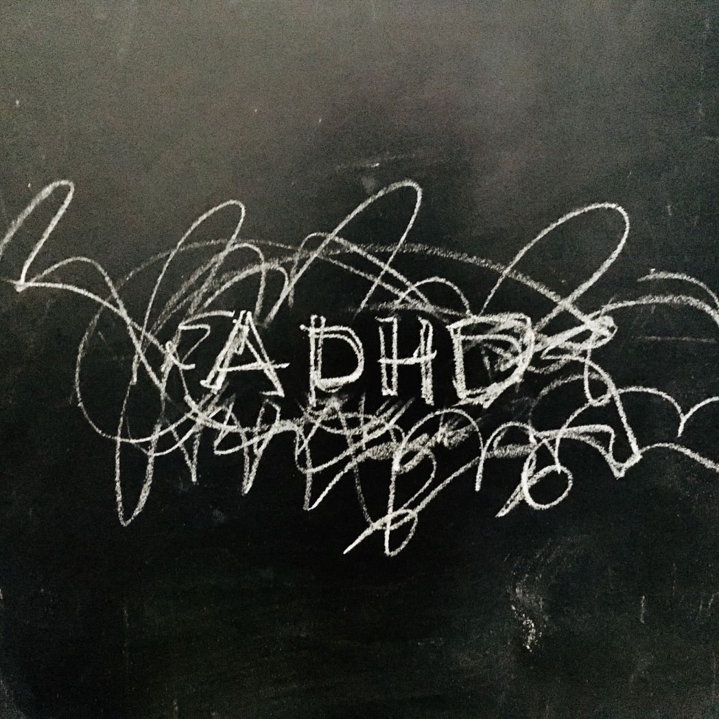 Adult ADHD | ADHD written on black with white